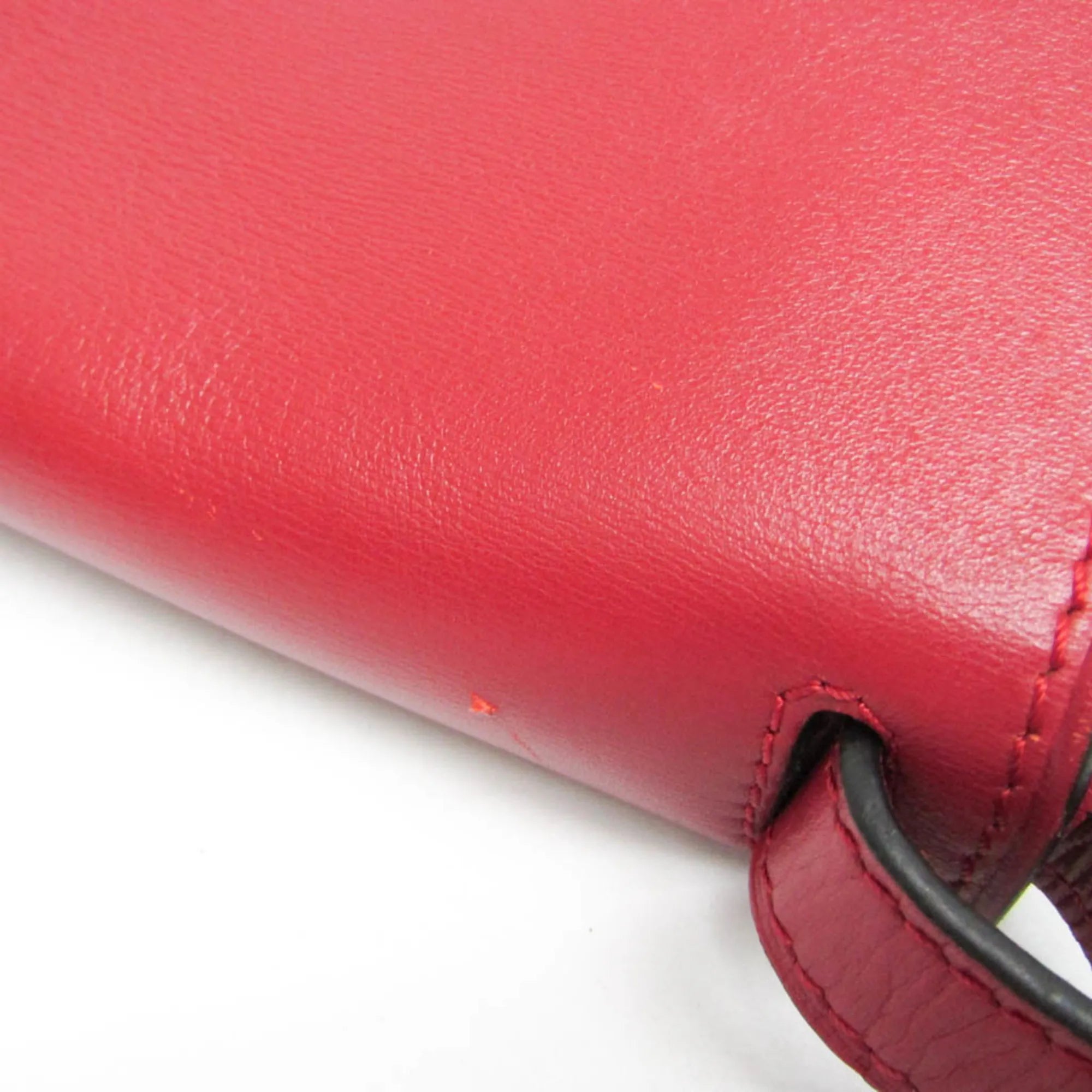 Loewe Metal Gate Leather Red Leather Shoulder Bag Bag (Pre-Owned)