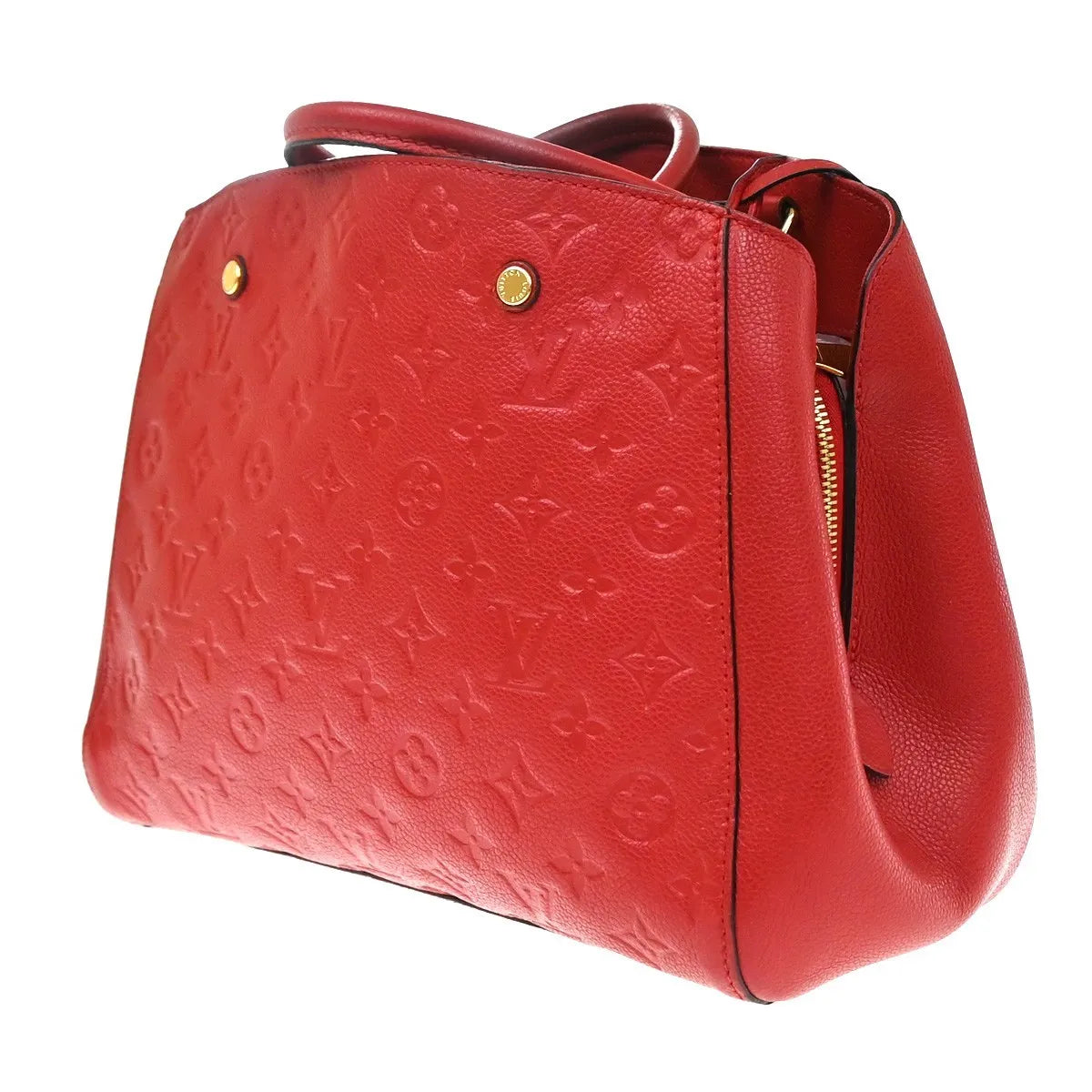 Louis Vuitton Montaigne Monogram Empreinte Leather Red Leather Handbag (Pre-Owned)
