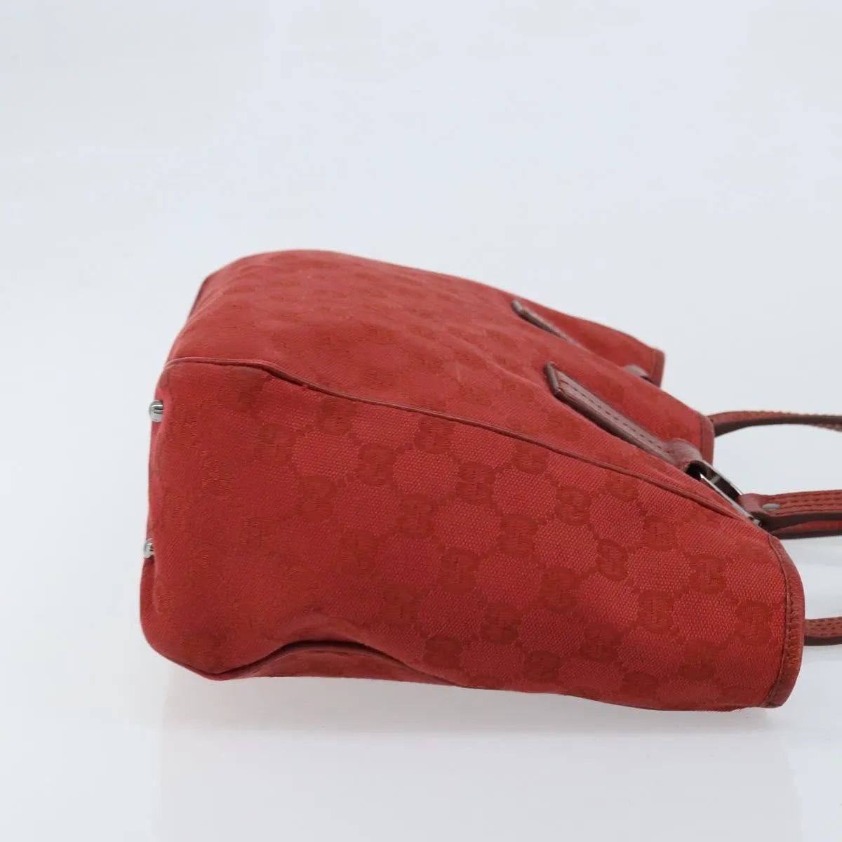 Gucci Vintage Open Tote Gg Canvas And Leather Red Canvas Tote Bag Bag (Pre-Owned)