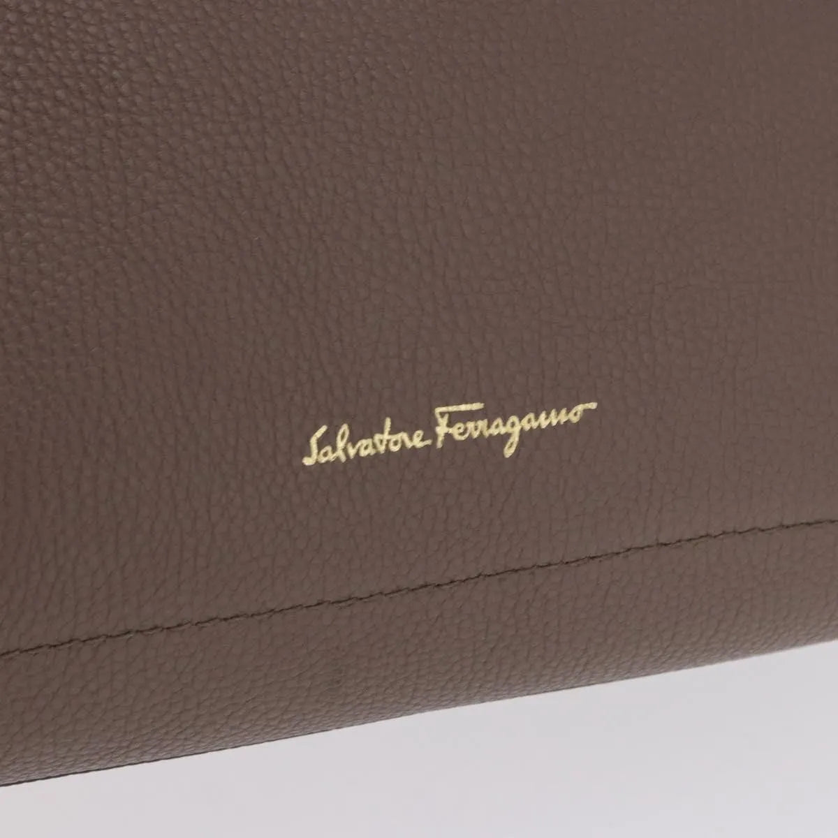 Salvatore Ferragamo Amy Tote Pebbled Leather Beige Leather Tote Bag Bag (Pre-Owned)
