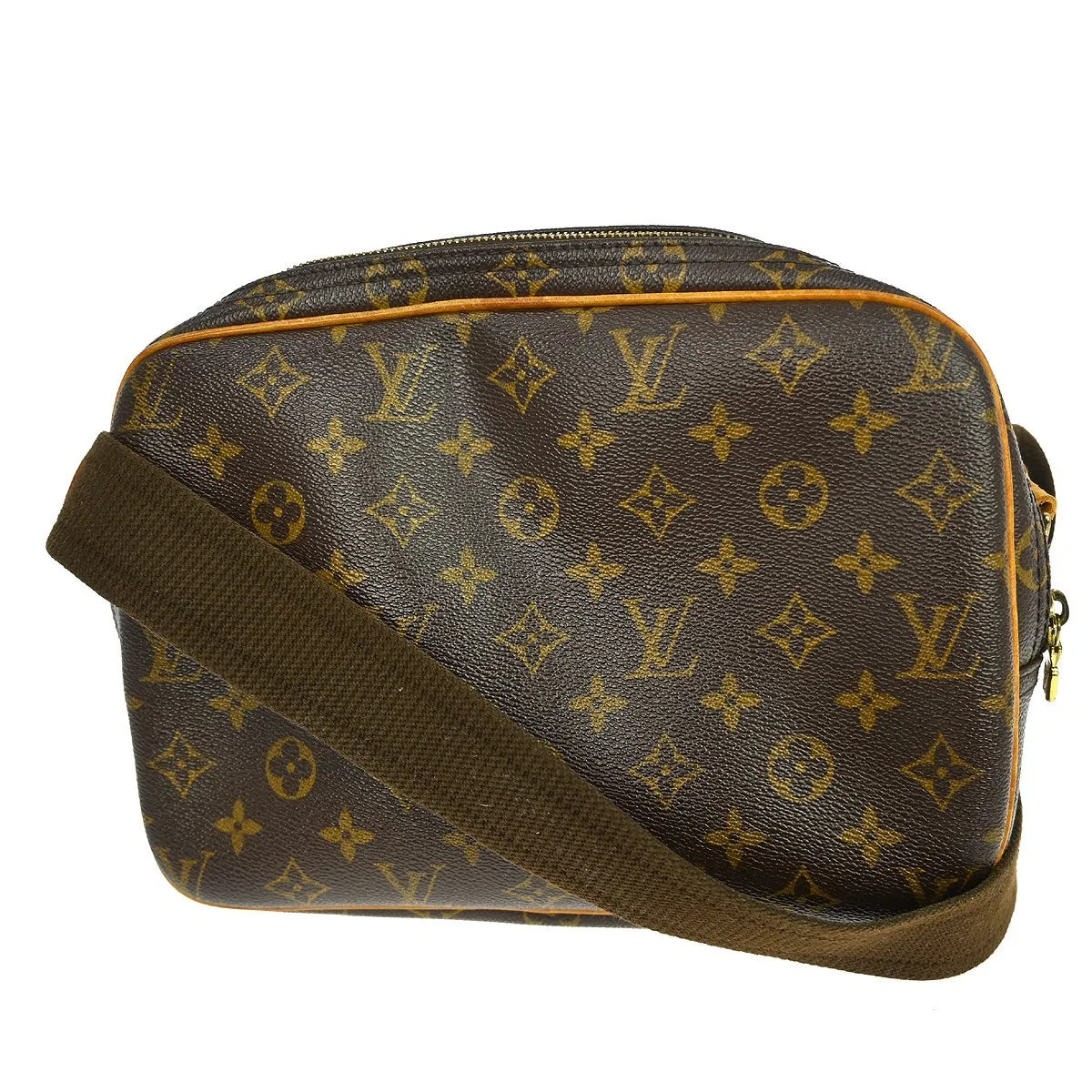 Louis Vuitton Reporter Monogram Brown Canvas Shoulder Bag Bag (Pre-Owned)