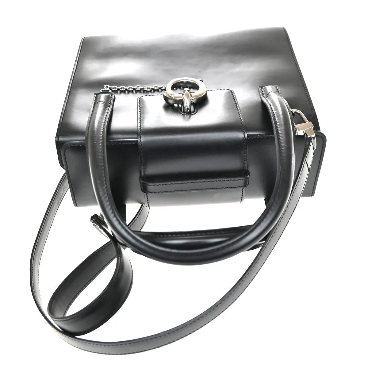 Cartier Panthère Leather Black Leather Handbag (Pre-Owned)