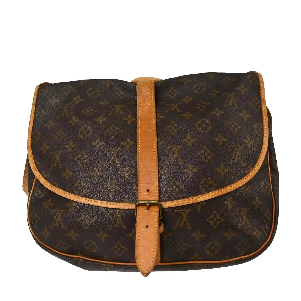 Louis Vuitton Saumur Monogram Canvas Brown Canvas Shoulder Bag Bag (Pre-Owned)