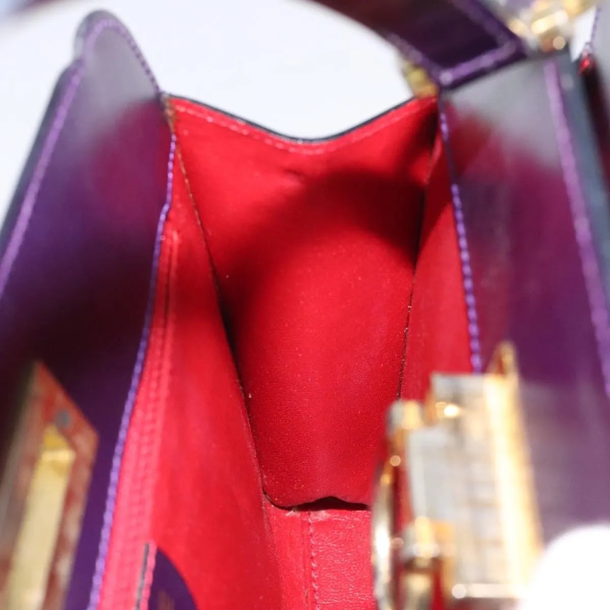 Celine Vintage Leather Purple Leather Handbag (Pre-Owned)