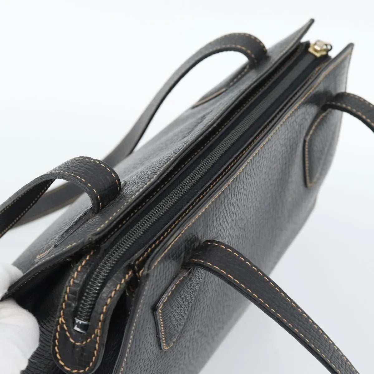 Loewe Vintage Leather Black Leather Tote Bag Bag (Pre-Owned)