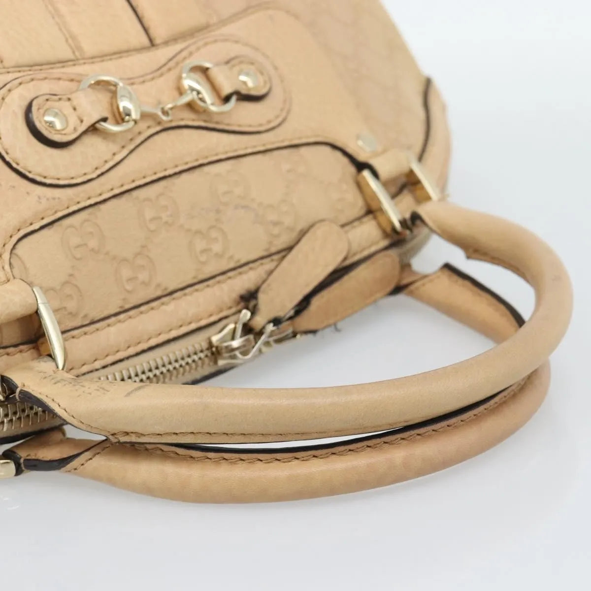 Gucci New Pelham Tote Guccissima Leather Beige Leather Handbag (Pre-Owned)