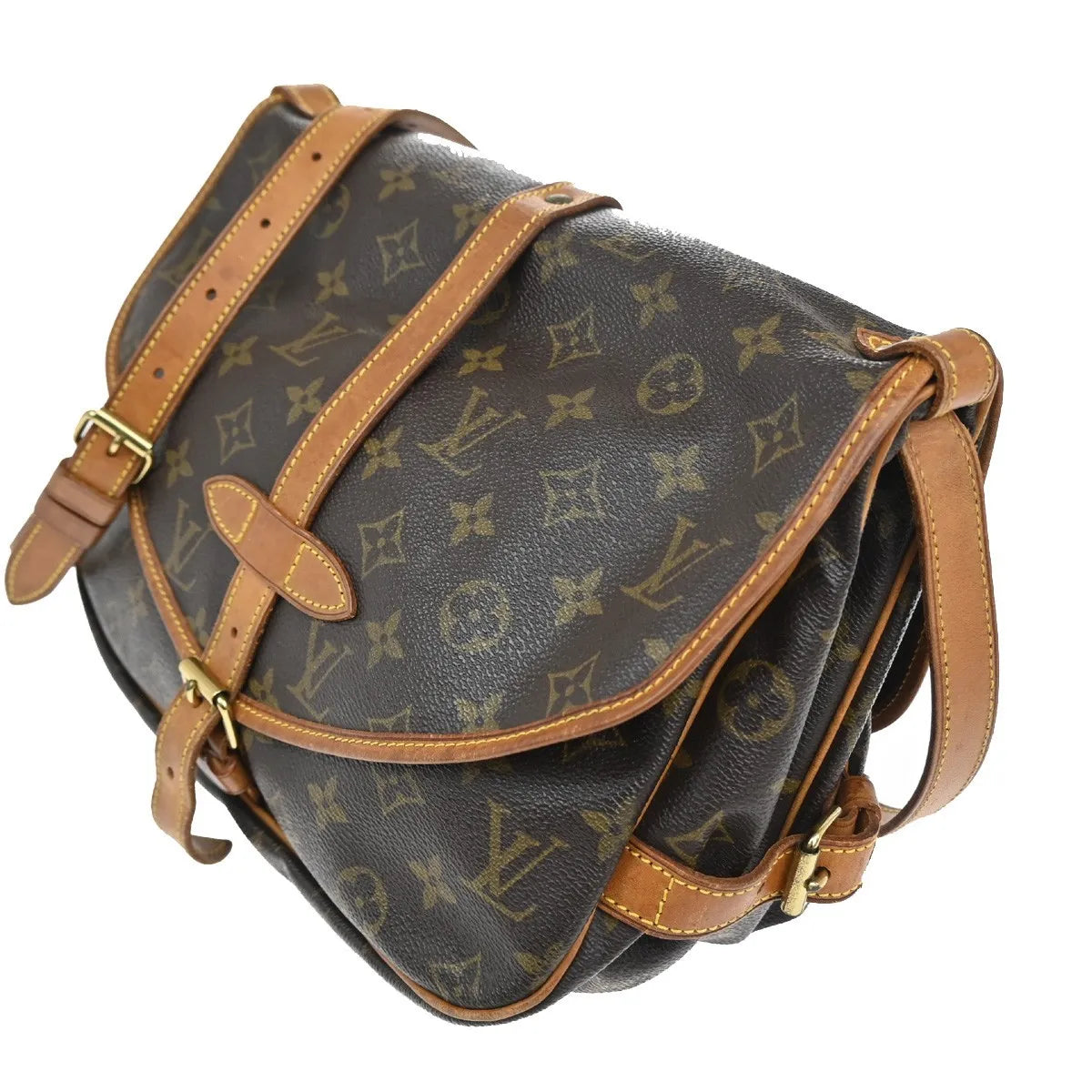 Louis Vuitton Saumur Monogram Canvas Brown Canvas Shoulder Bag Bag (Pre-Owned)
