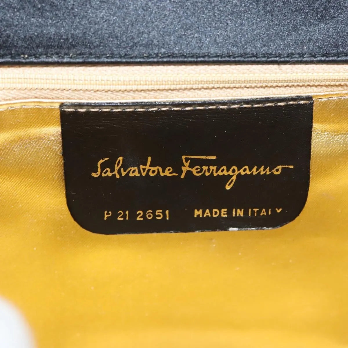 Salvatore Ferragamo Vala Suede Beige Satin Handbag (Pre-Owned)