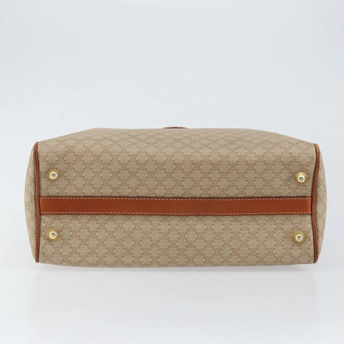 Celine Vintage Macadam Canvas Beige Canvas Handbag (Pre-Owned)