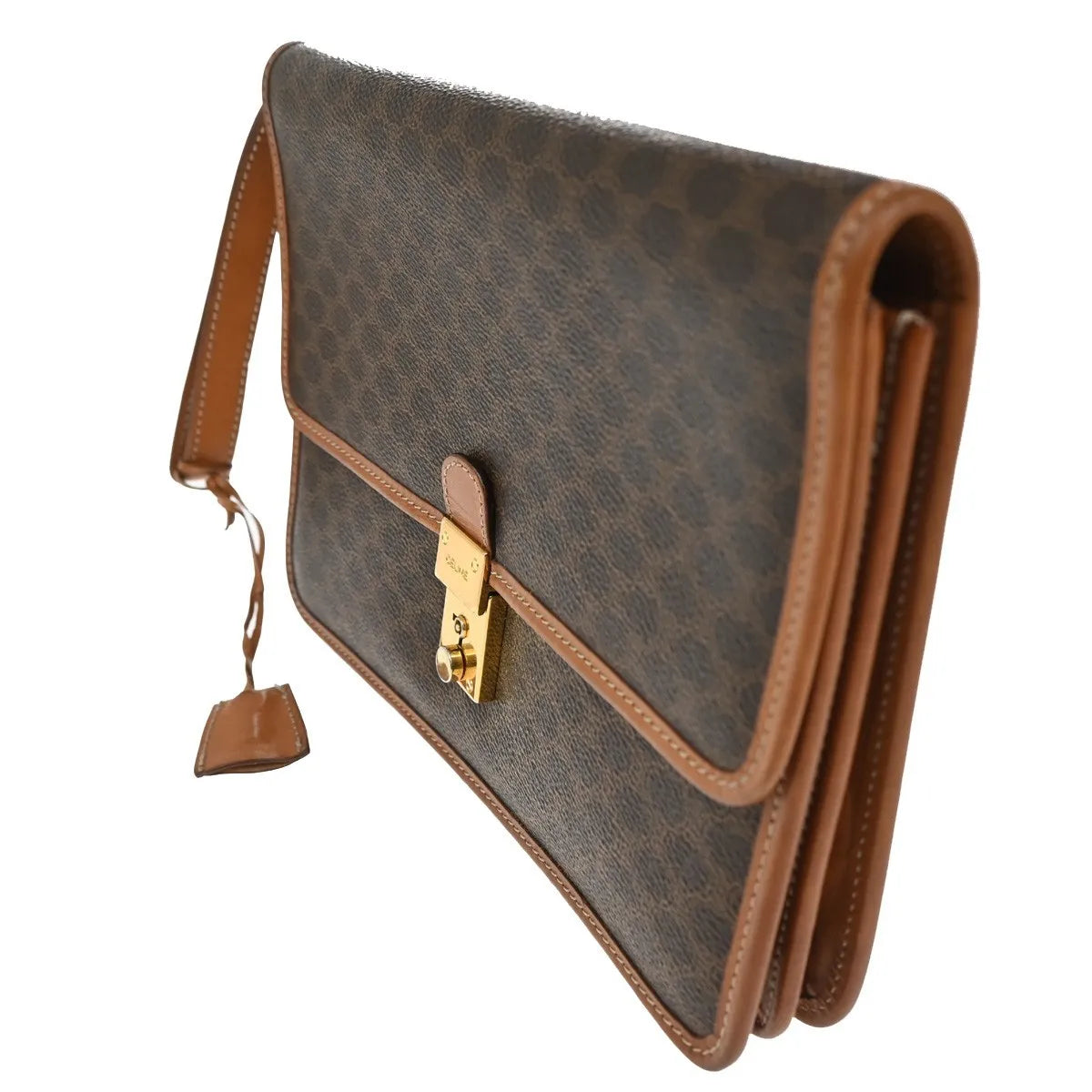 Celine Macadam Pochette Canvas And Leather Brown Canvas Clutche & Pouche Bag (Pre-Owned)