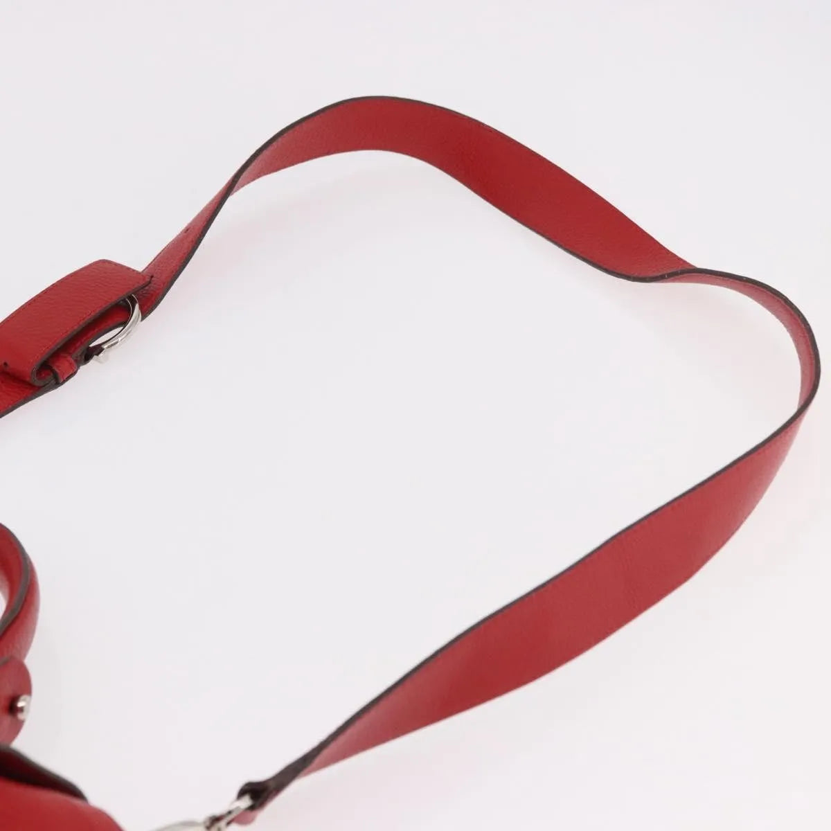 Salvatore Ferragamo Sofia Satchel Grainy Leather Red Leather Handbag (Pre-Owned)