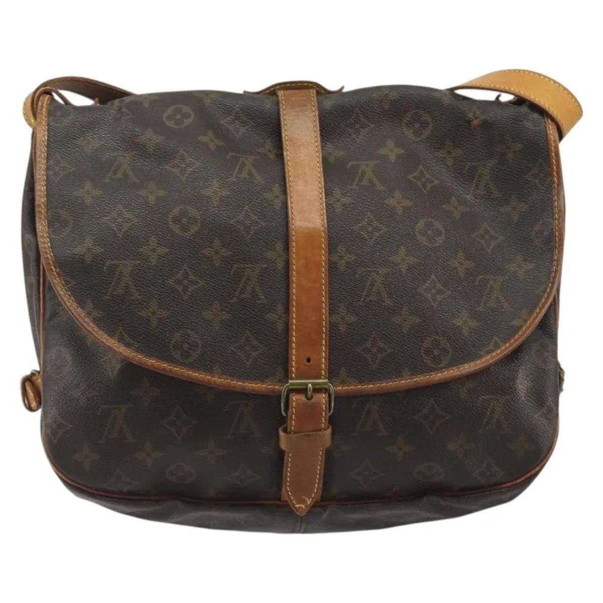 Louis Vuitton Saumur Monogram Brown Canvas Shoulder Bag Bag (Pre-Owned)