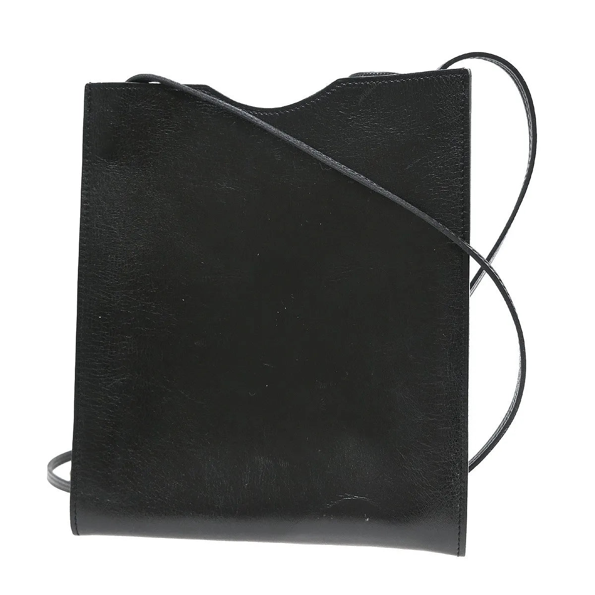 Hermes Onimaitou Leather Black Leather Shoulder Bag Bag (Pre-Owned)