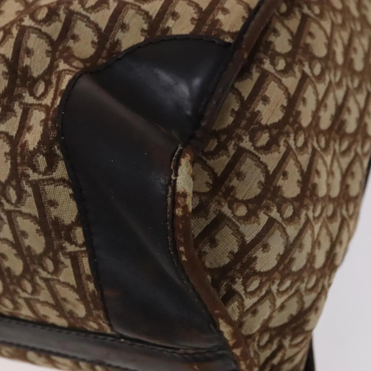 Christian Dior Vintage Trotter Boston Diorissimo Canvas Brown Canvas Handbag (Pre-Owned)