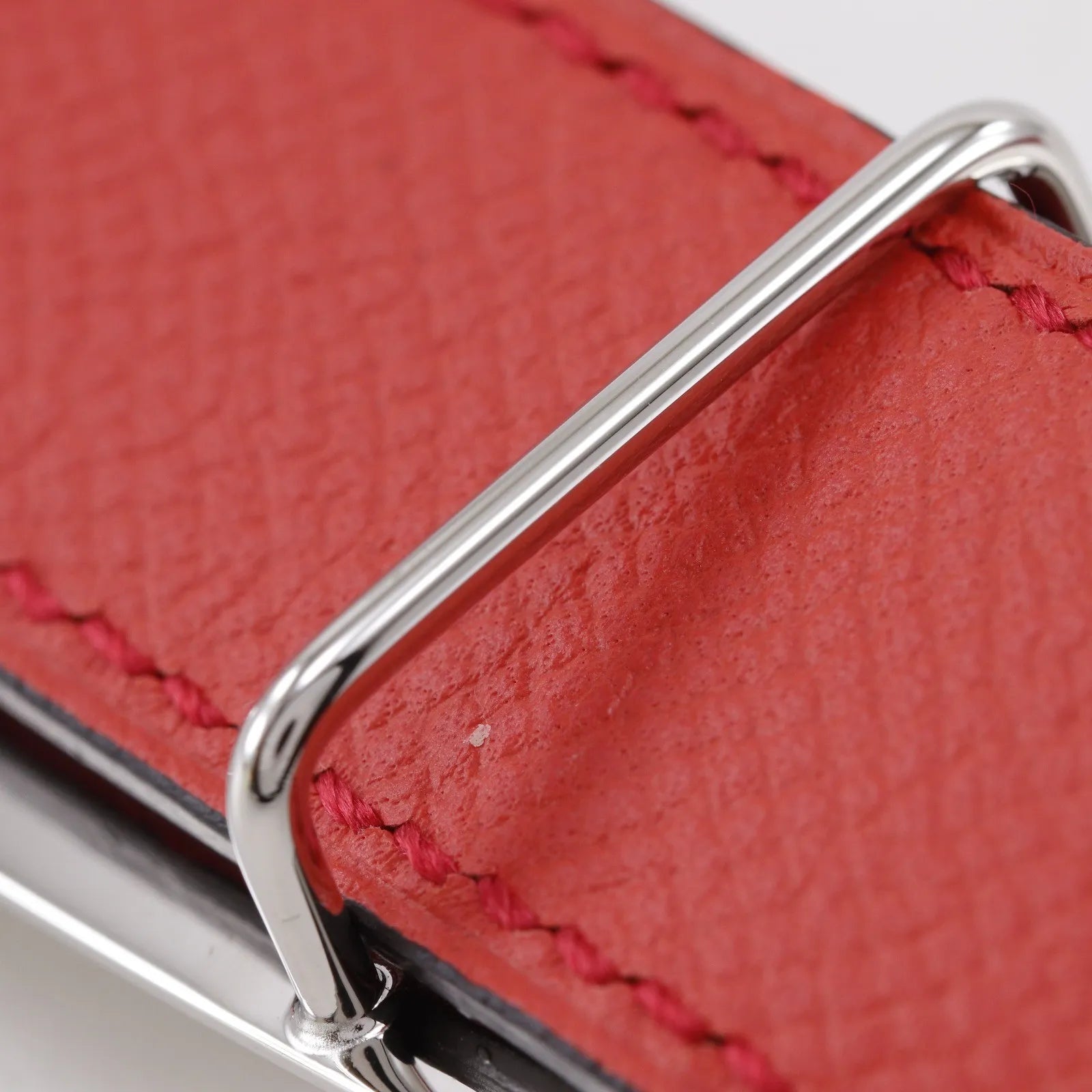 Hermes Rivale Reversible Belt Leather Red Leather Belts Accessory (Pre-Owned)