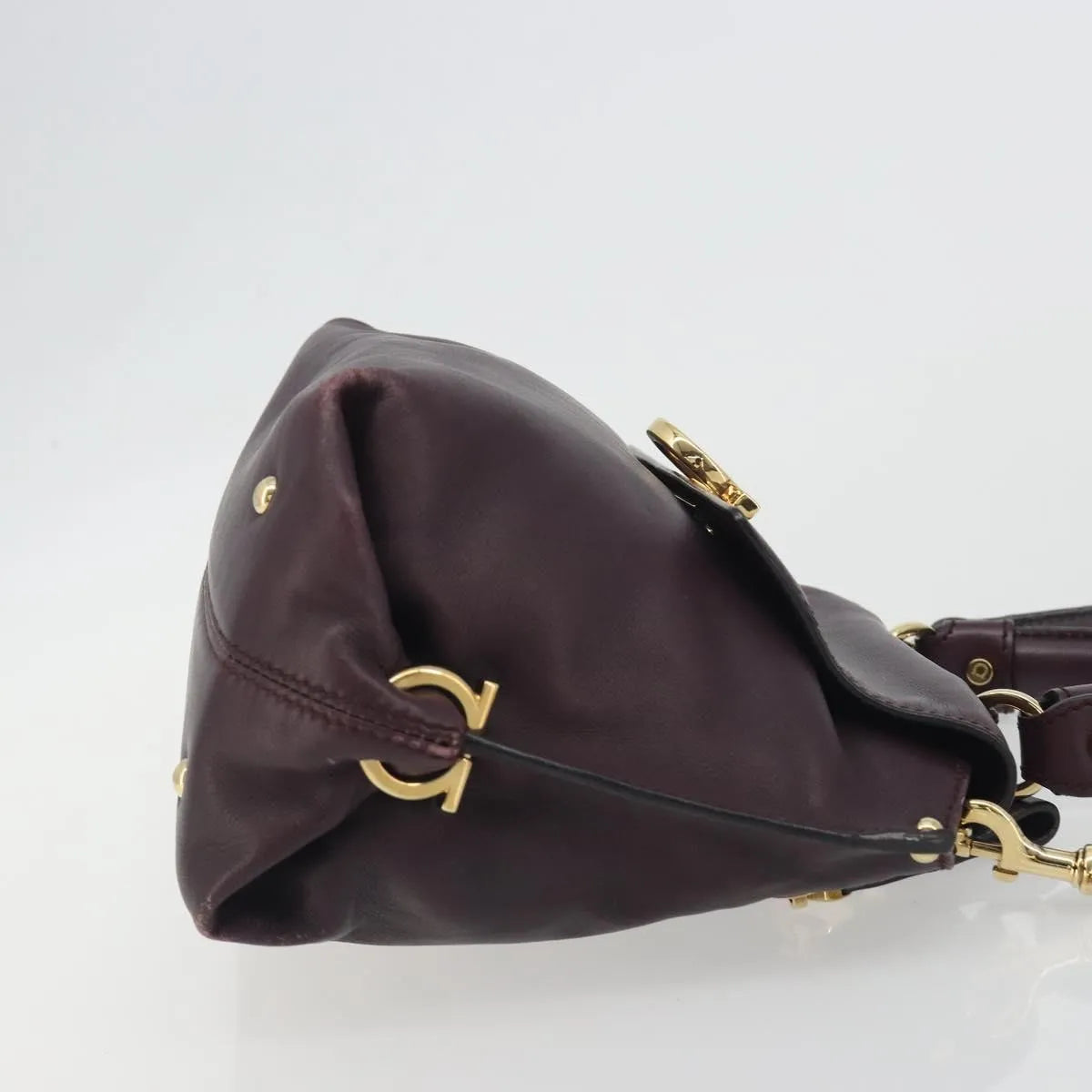 Salvatore Ferragamo Sofia Satchel Smooth Leather Purple Leather Handbag (Pre-Owned)