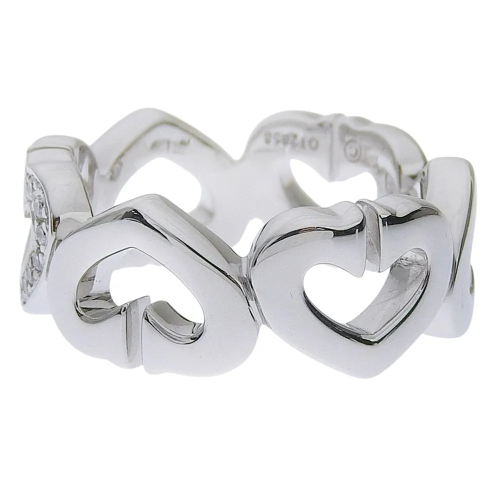 Cartier C Heart Of Cartier 18K White Gold With Diamonds Silver White_Gold Ring Jewelry (Pre-Owned)