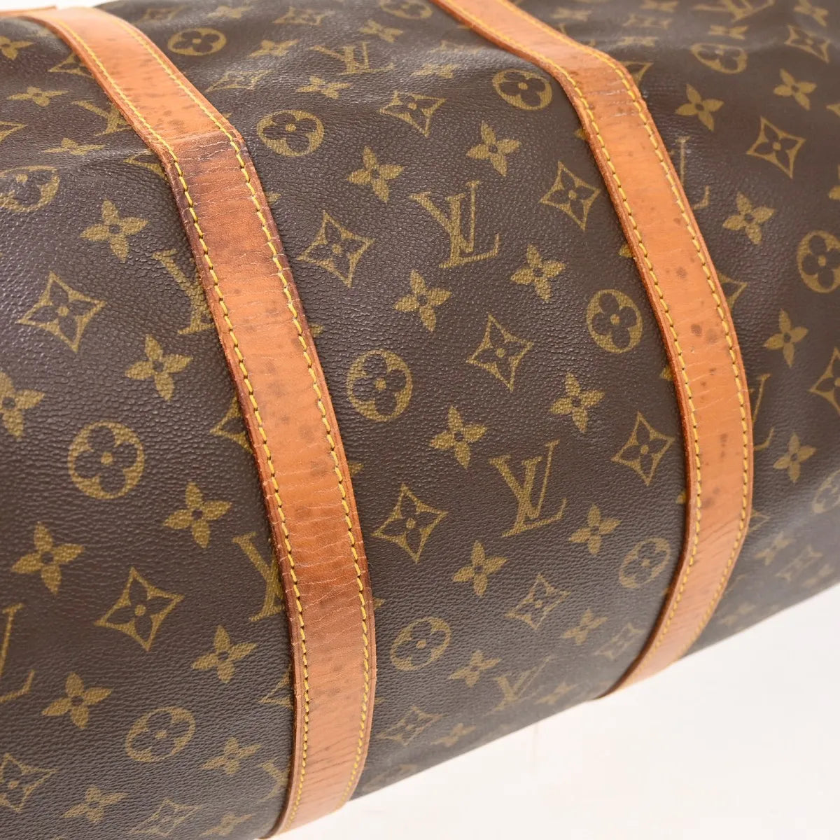 Louis Vuitton Keepall Canvas Brown Canvas Travel Bag Bag (Pre-Owned)