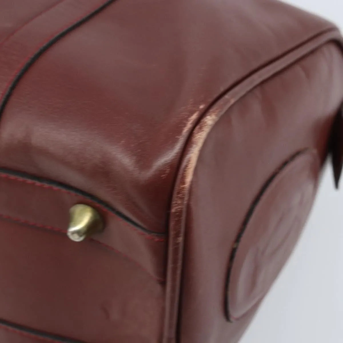 Cartier Must De Cartier Leather Burgundy Leather Handbag (Pre-Owned)