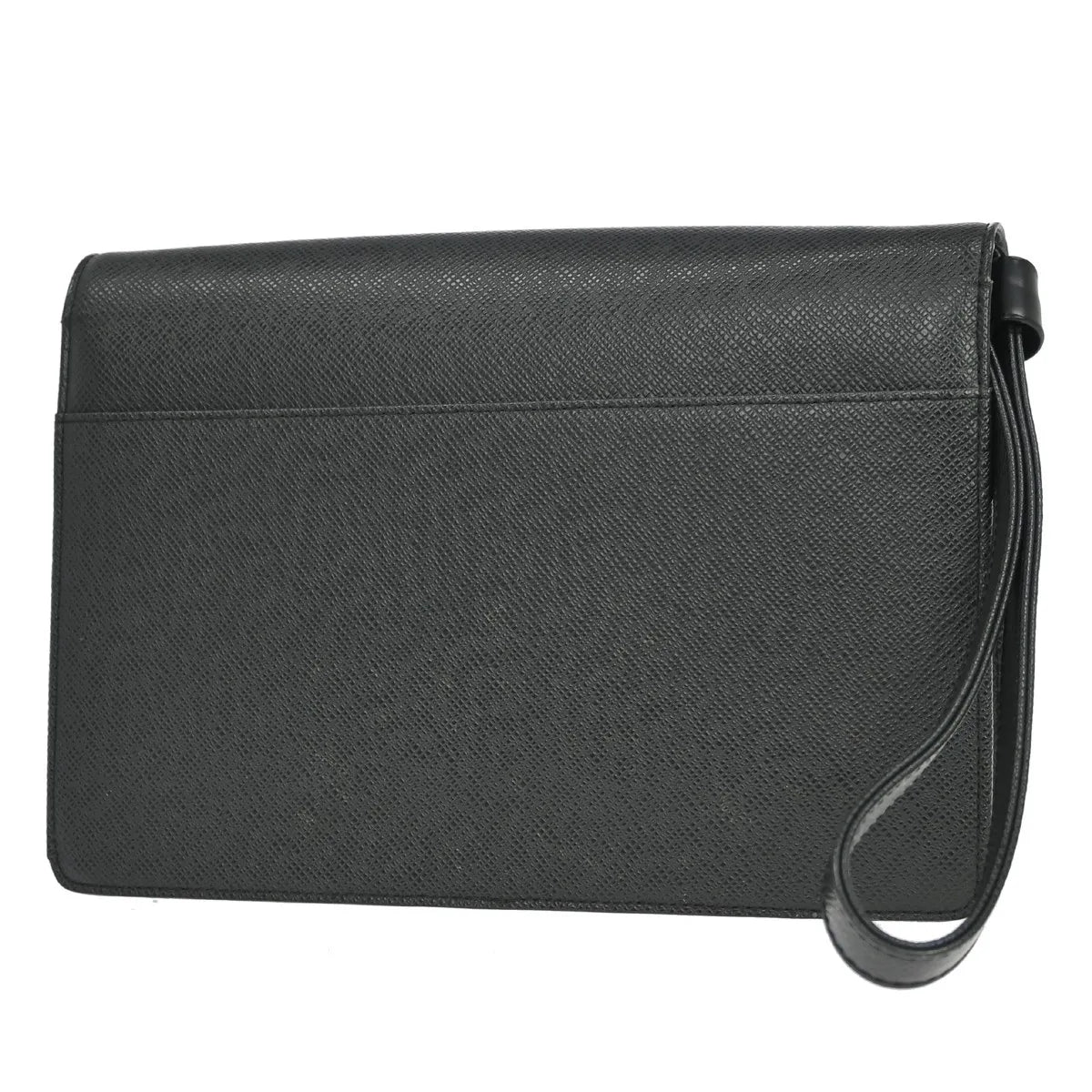 Louis Vuitton Selenga Pochette Taiga Leather Black Leather Clutche & Pouche Bag (Pre-Owned)