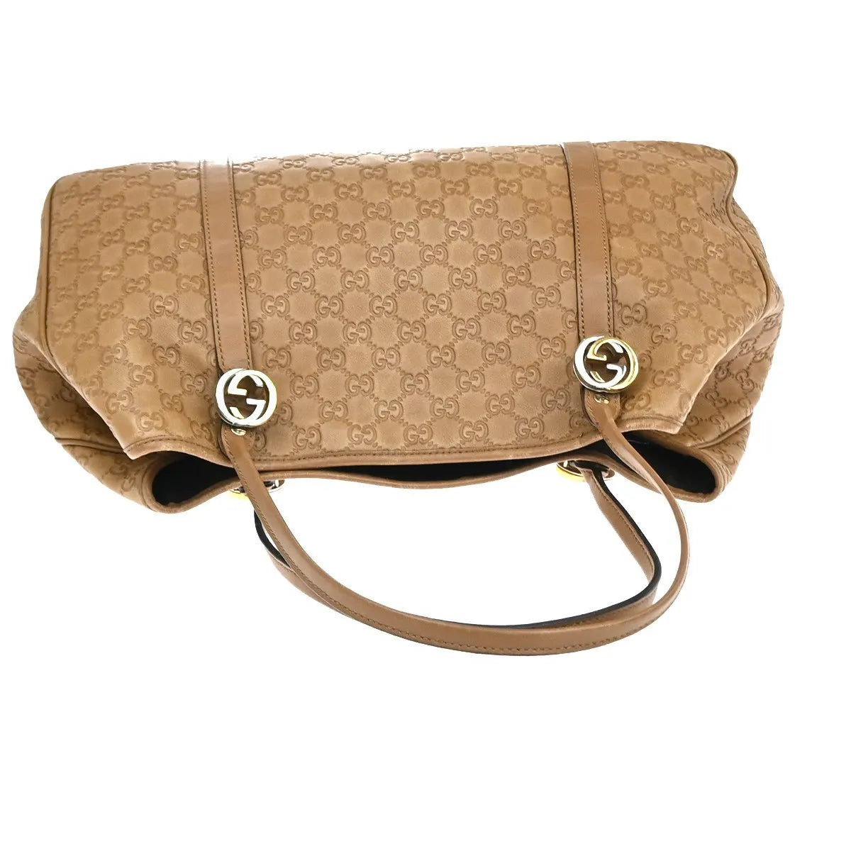 Gucci Twins Tote Guccissima Leather Brown Leather Tote Bag Bag (Pre-Owned)