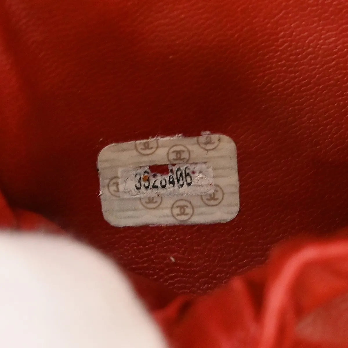 Chanel Vintage Timeless Cosmetic Case Caviar Red Leather Handbag (Pre-Owned)