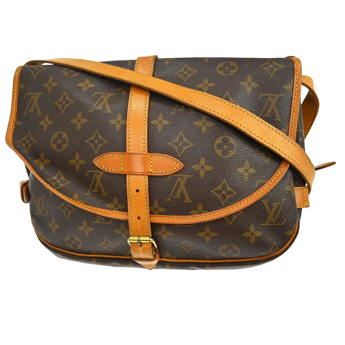 Louis Vuitton Saumur Monogram Canvas Brown Canvas Shoulder Bag Bag (Pre-Owned)