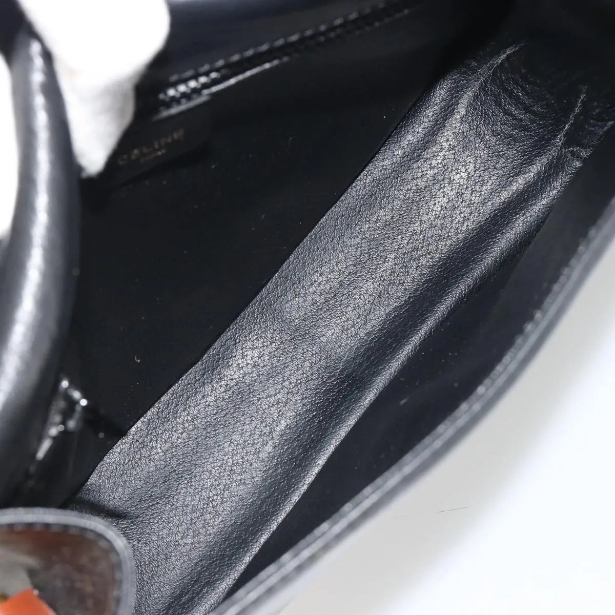 Celine Vintage Flap Leather Black Leather Shoulder Bag Bag (Pre-Owned)