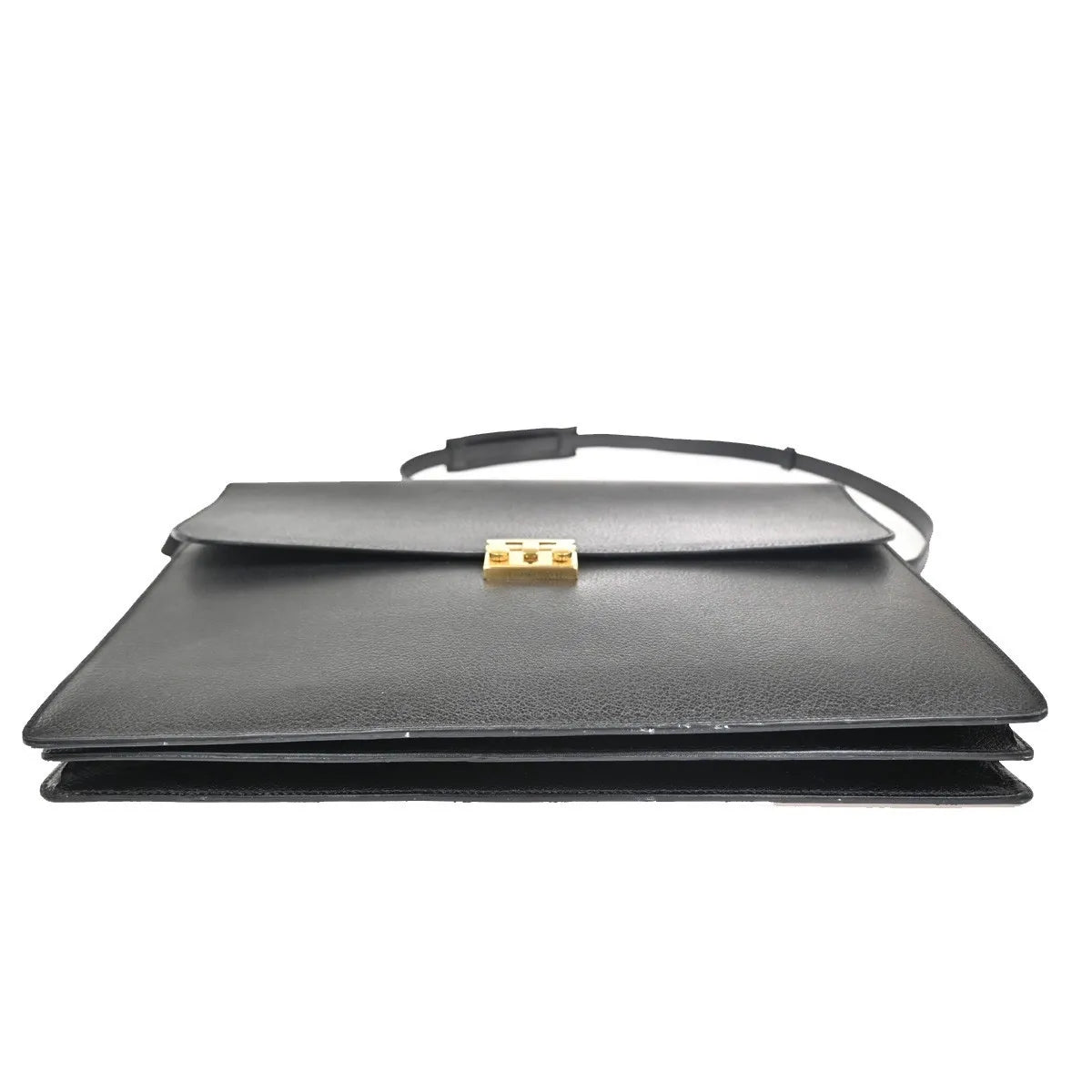 Salvatore Ferragamo Revival Leather Black Leather Briefcase Bag (Pre-Owned)