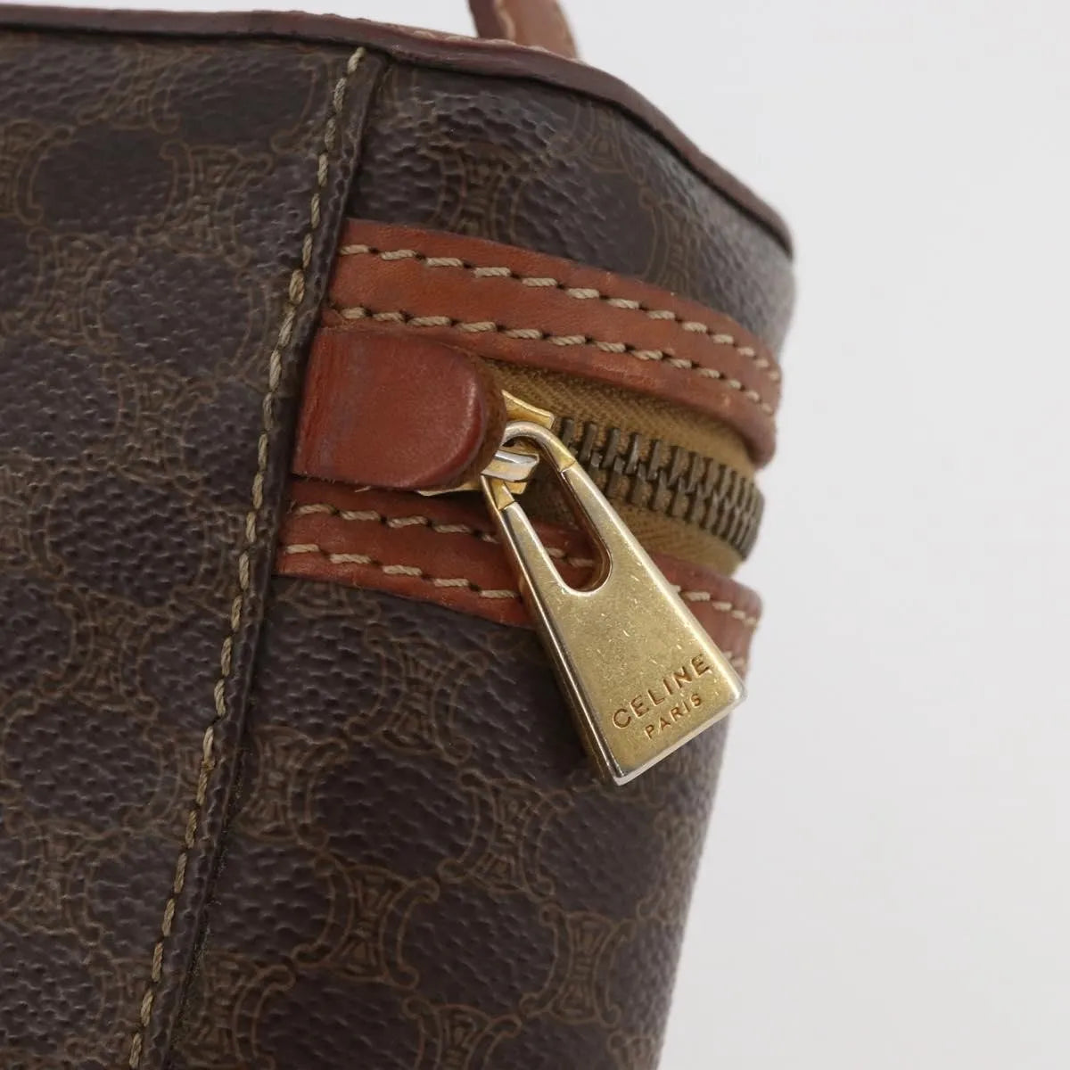 Celine Macadam Vanity Canvas Brown Canvas Clutche & Pouche Bag (Pre-Owned)