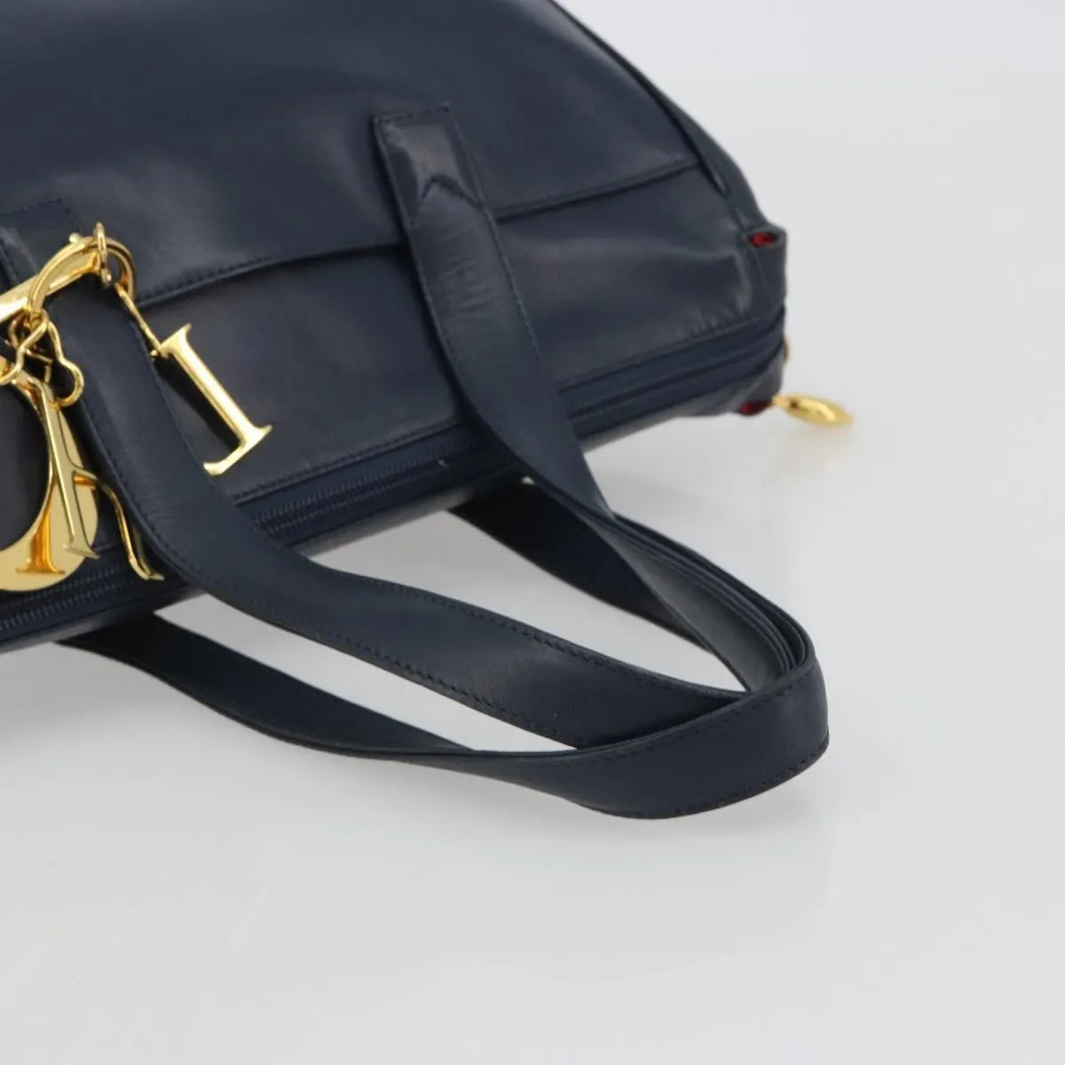 Christian Dior Vintage Leather Navy Leather Handbag (Pre-Owned)