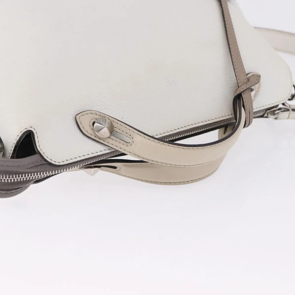 Fendi By The Way Satchel M White Leather Crossbody Bag Bag (Pre-Owned)