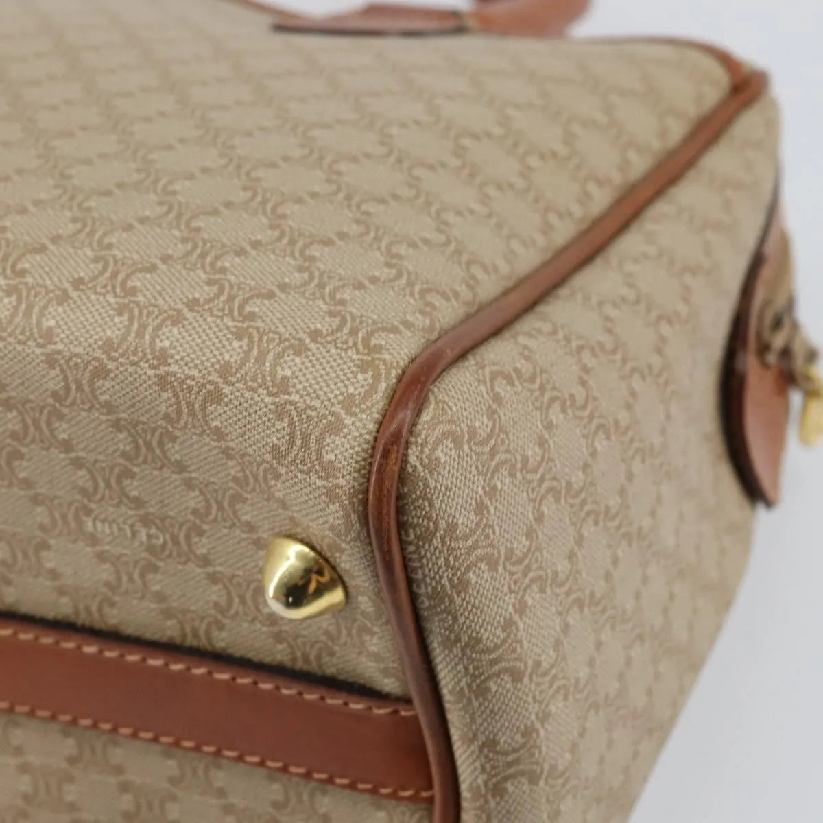 Celine Vintage Macadam Canvas Beige Canvas Handbag (Pre-Owned)