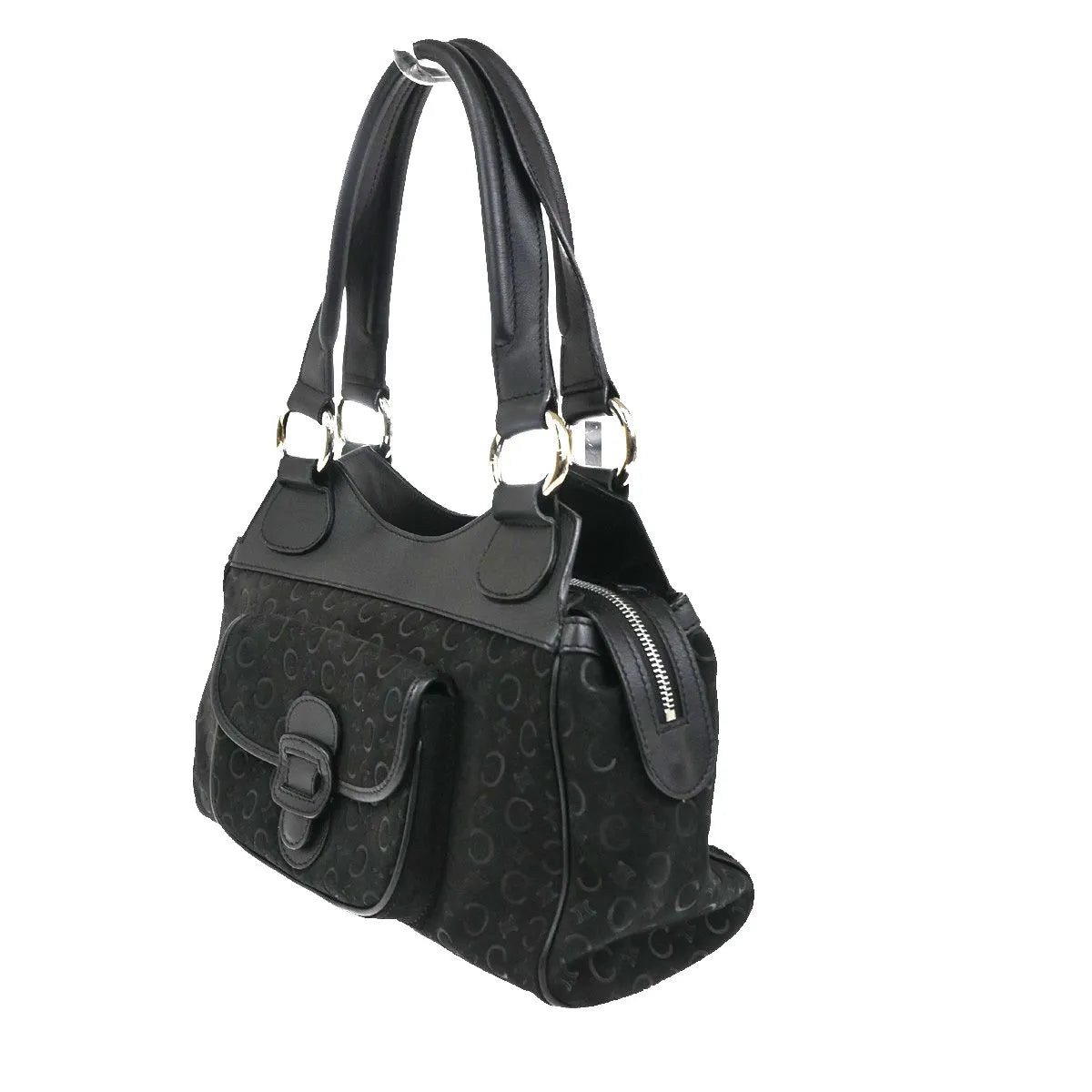 Celine C Macadam Suede Black Suede Shoulder Bag Bag (Pre-Owned)