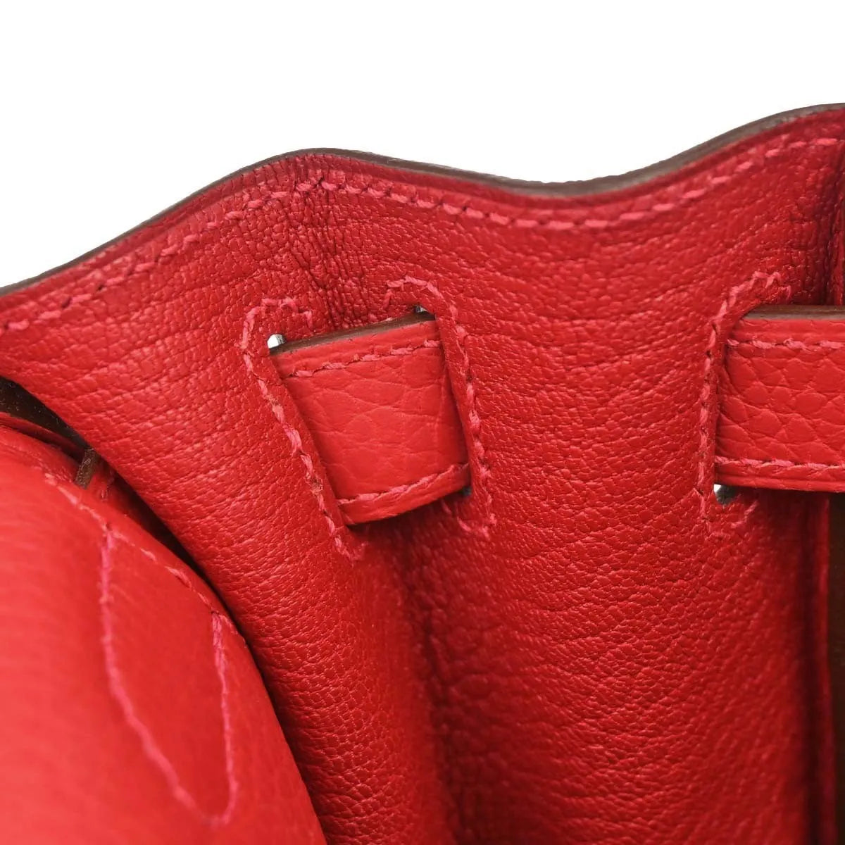 Hermes Kelly Retourne Clémence Taurillon Red Calfskin Handbag (Pre-Owned)