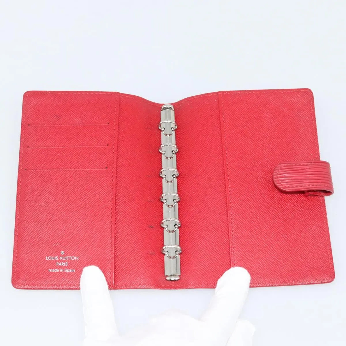 Louis Vuitton Agenda Cover Damier Red Leather Clutche & Pouche Bag (Pre-Owned)