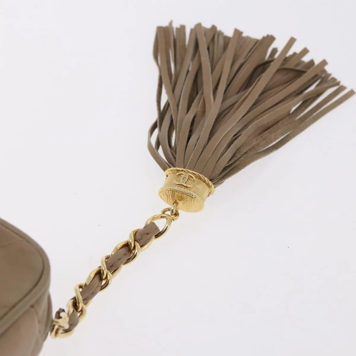 Chanel Vintage Clutch Leather Beige Leather Clutche & Pouche Bag (Pre-Owned)