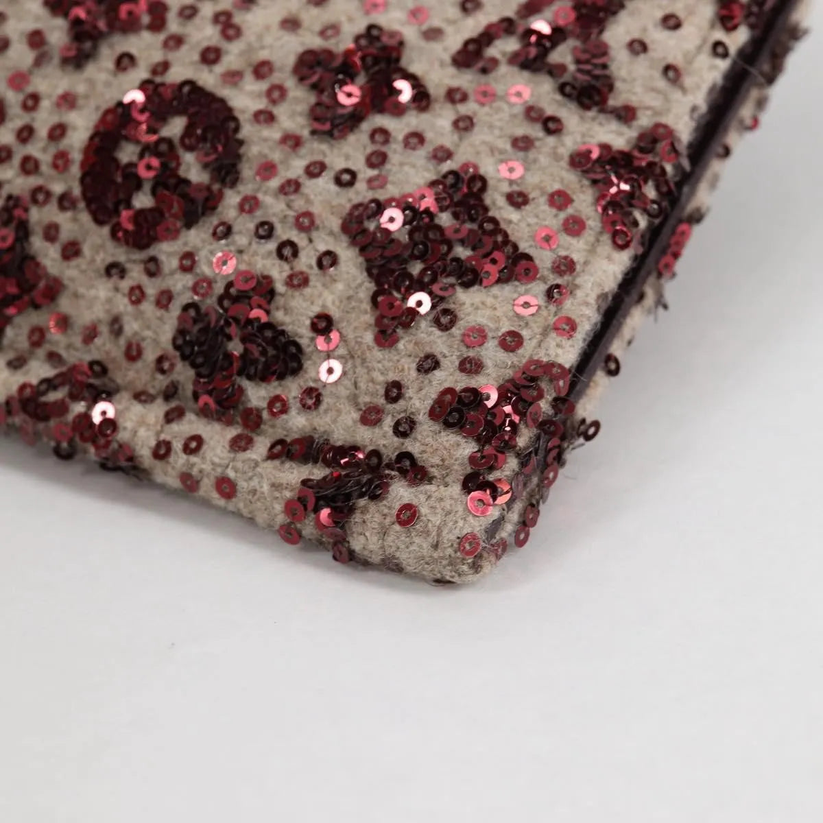 Louis Vuitton Pochette Felt And Sequin Burgundy Canvas Clutche & Pouche Bag (Pre-Owned)