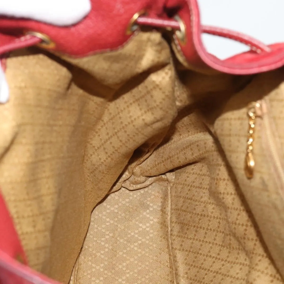Gucci Vintage Bamboo Suede Red Suede Backpack Bag (Pre-Owned)