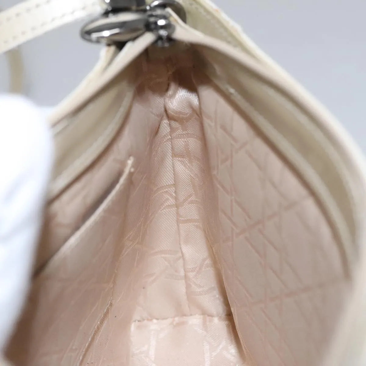 Christian Dior Shoulder Patent Leather Beige Patent_Leather Shoulder Bag Bag (Pre-Owned)