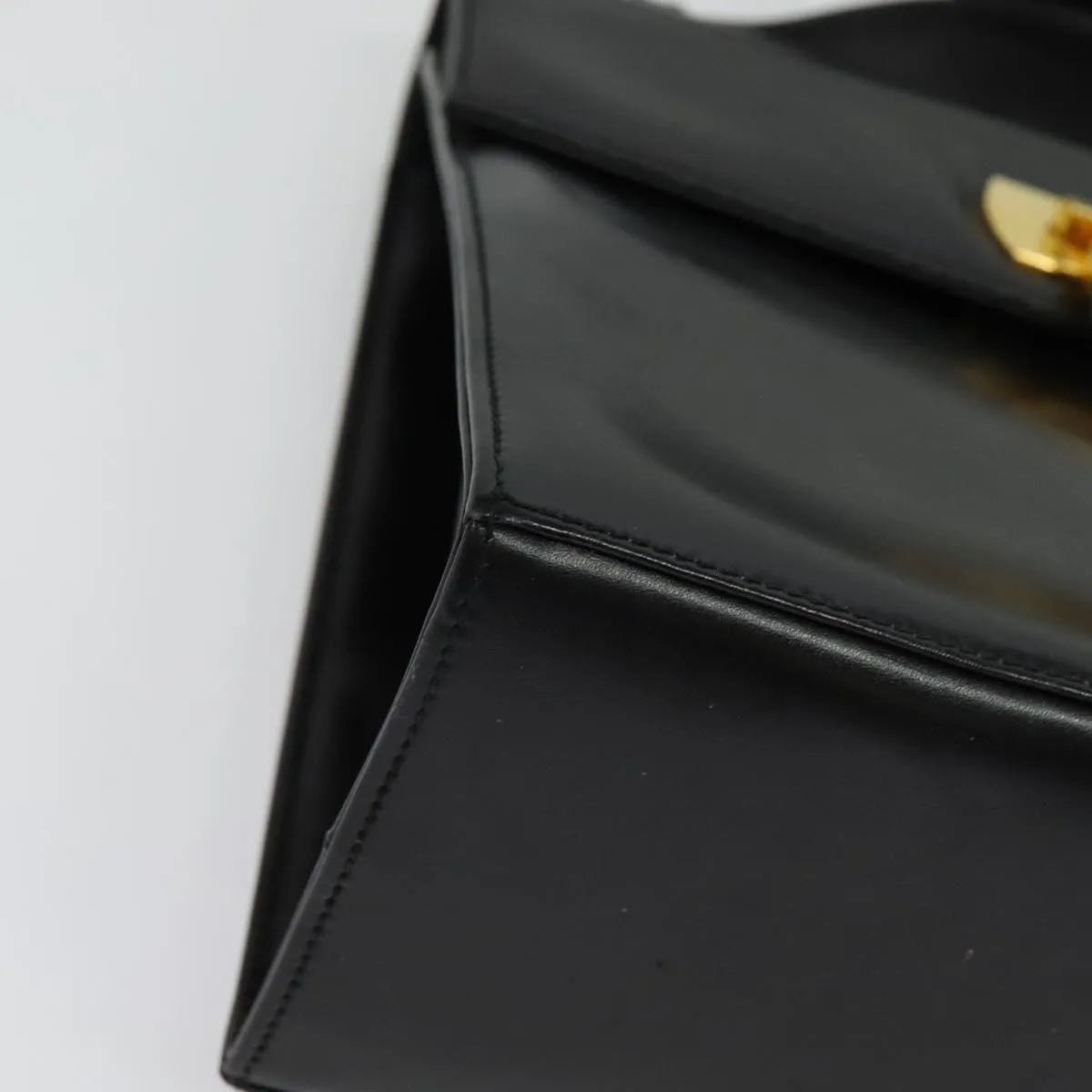 Salvatore Ferragamo Gancini Convertible Top Handle Leather Black Leather Handbag (Pre-Owned)