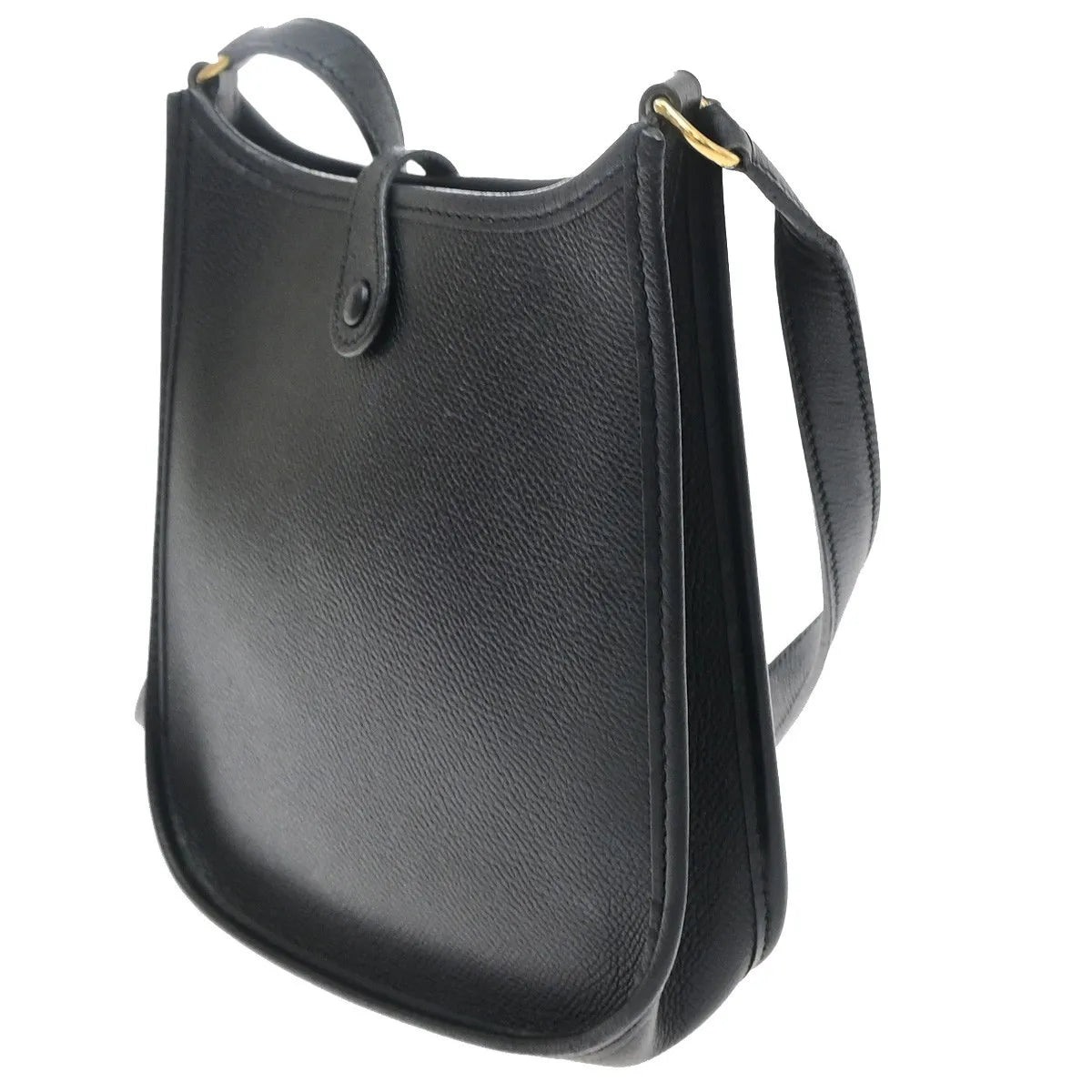 Hermes Long Strap Evelyne Epsom Black Leather Shoulder Bag Bag (Pre-Owned)