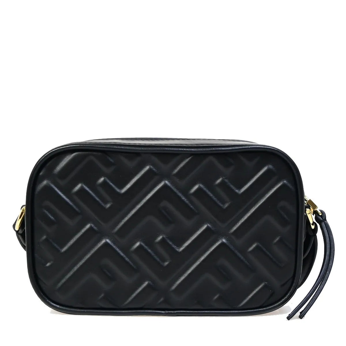 Fendi Camera Zucca Embossed Leather Black Leather Handbag (Pre-Owned)