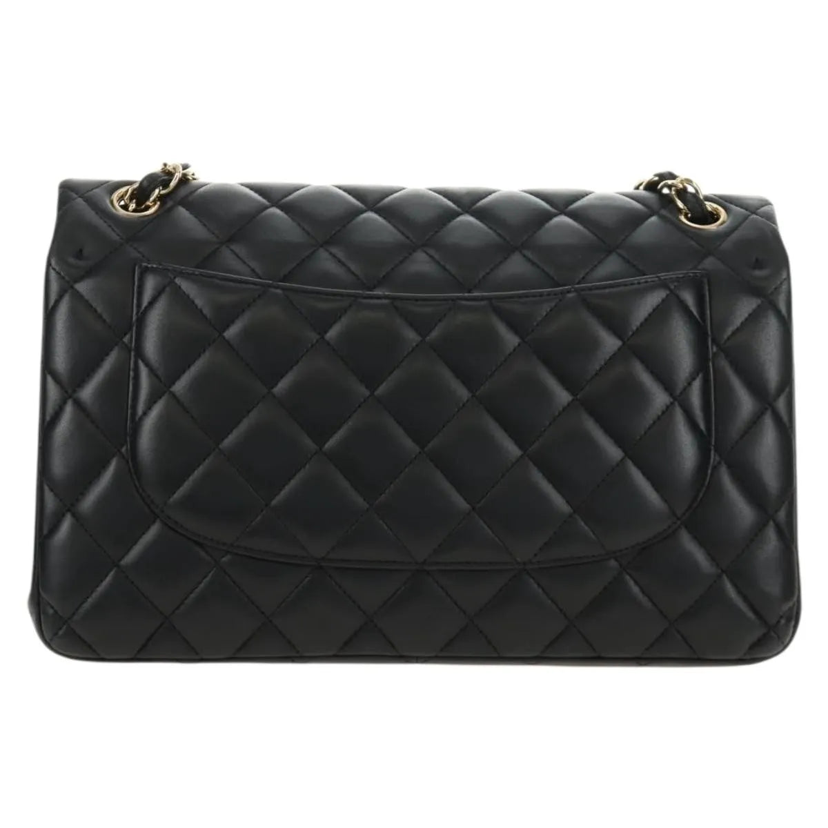 Chanel Timeless - Classic Double Flap Leather Black Leather Handbag (Pre-Owned)