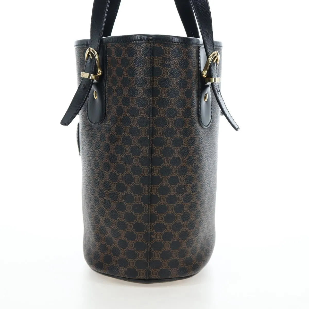 Celine C Macadam Tote Pvc Leather/ Macadam Canvas Black Pvc Shoulder Bag Bag (Pre-Owned)