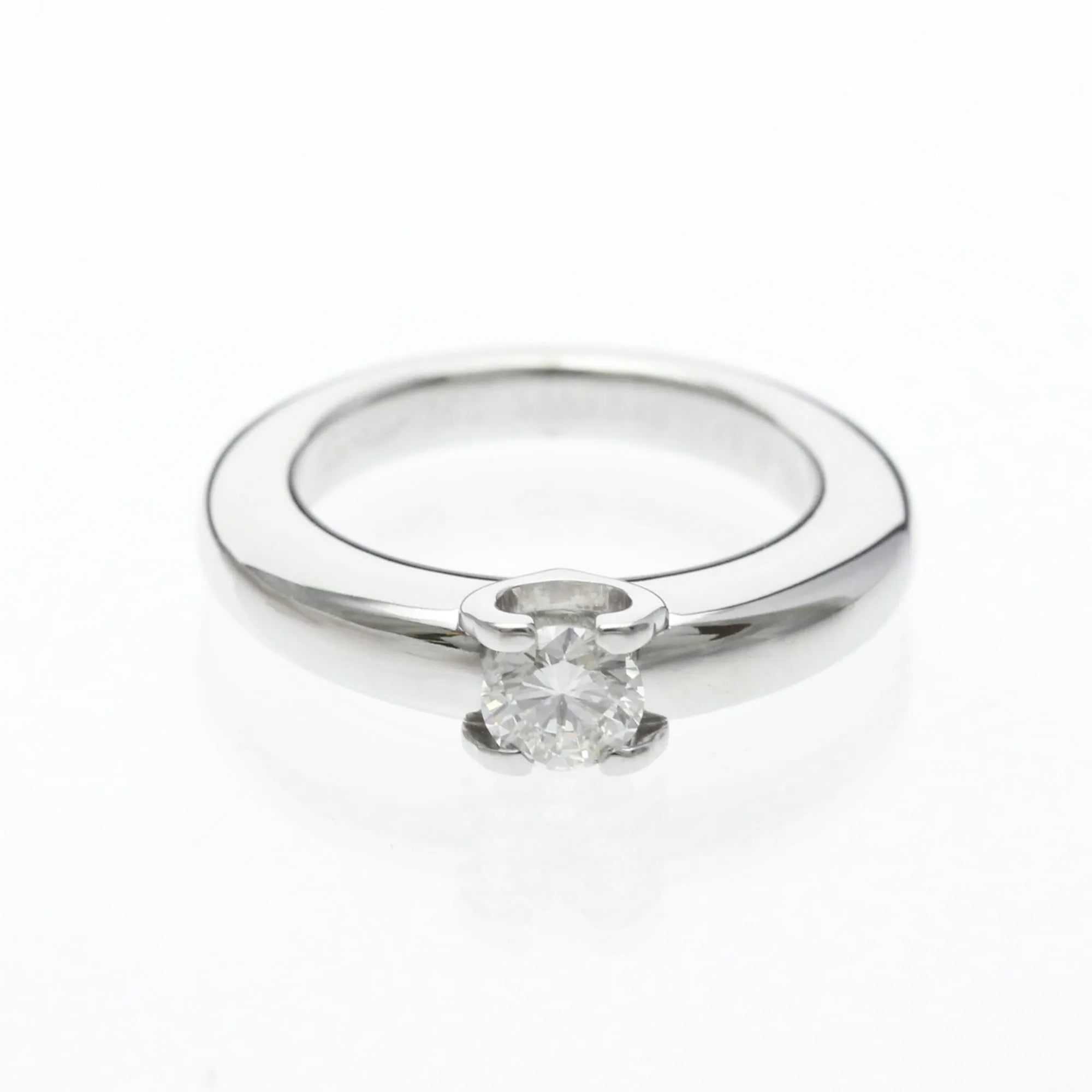 Cartier Ballerine Solitaire Platinum With Rbc Diamond D/Vvs1 Clear White_Gold Ring Jewelry (Pre-Owned)