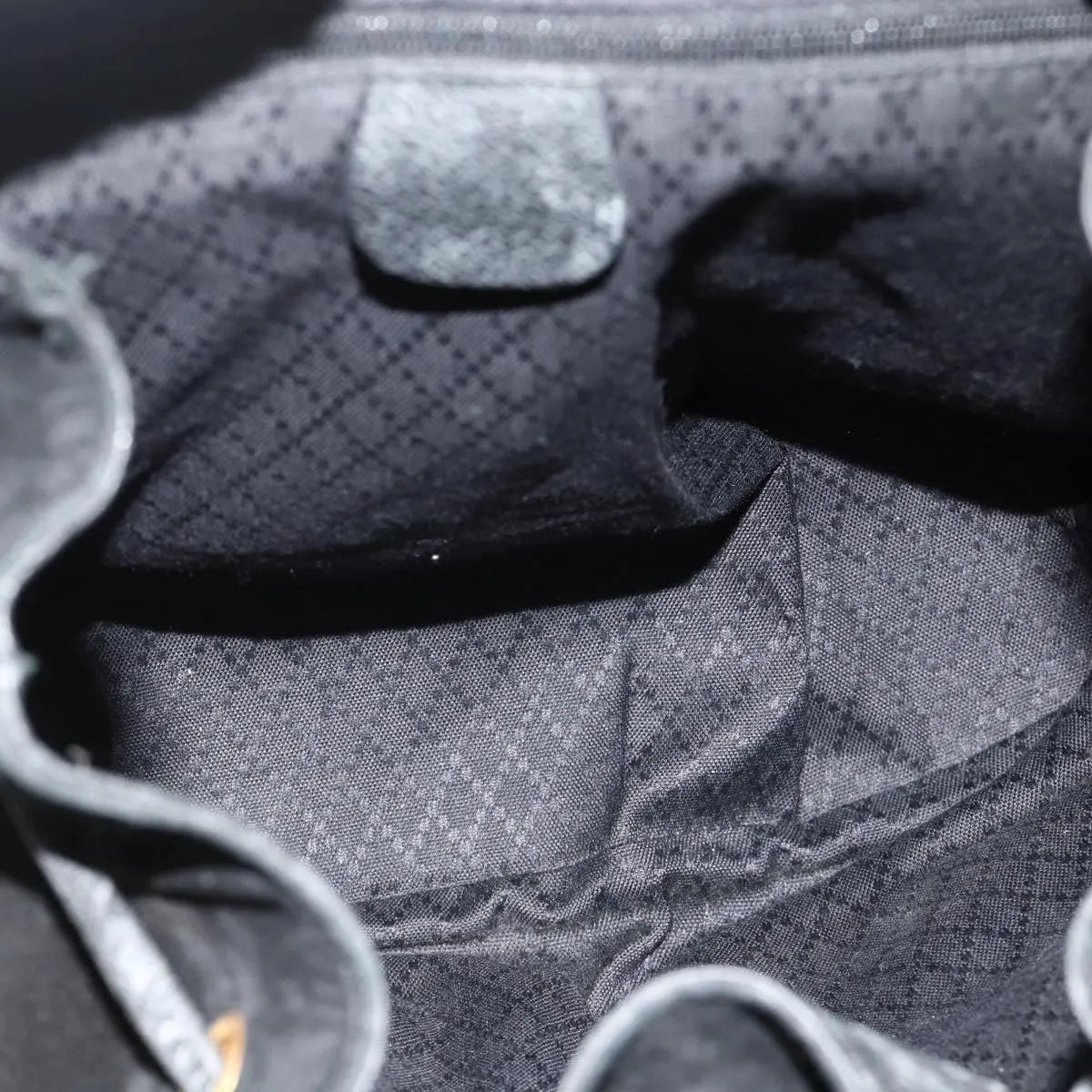 Gucci Vintage Bamboo Suede Black Suede Backpack Bag (Pre-Owned)