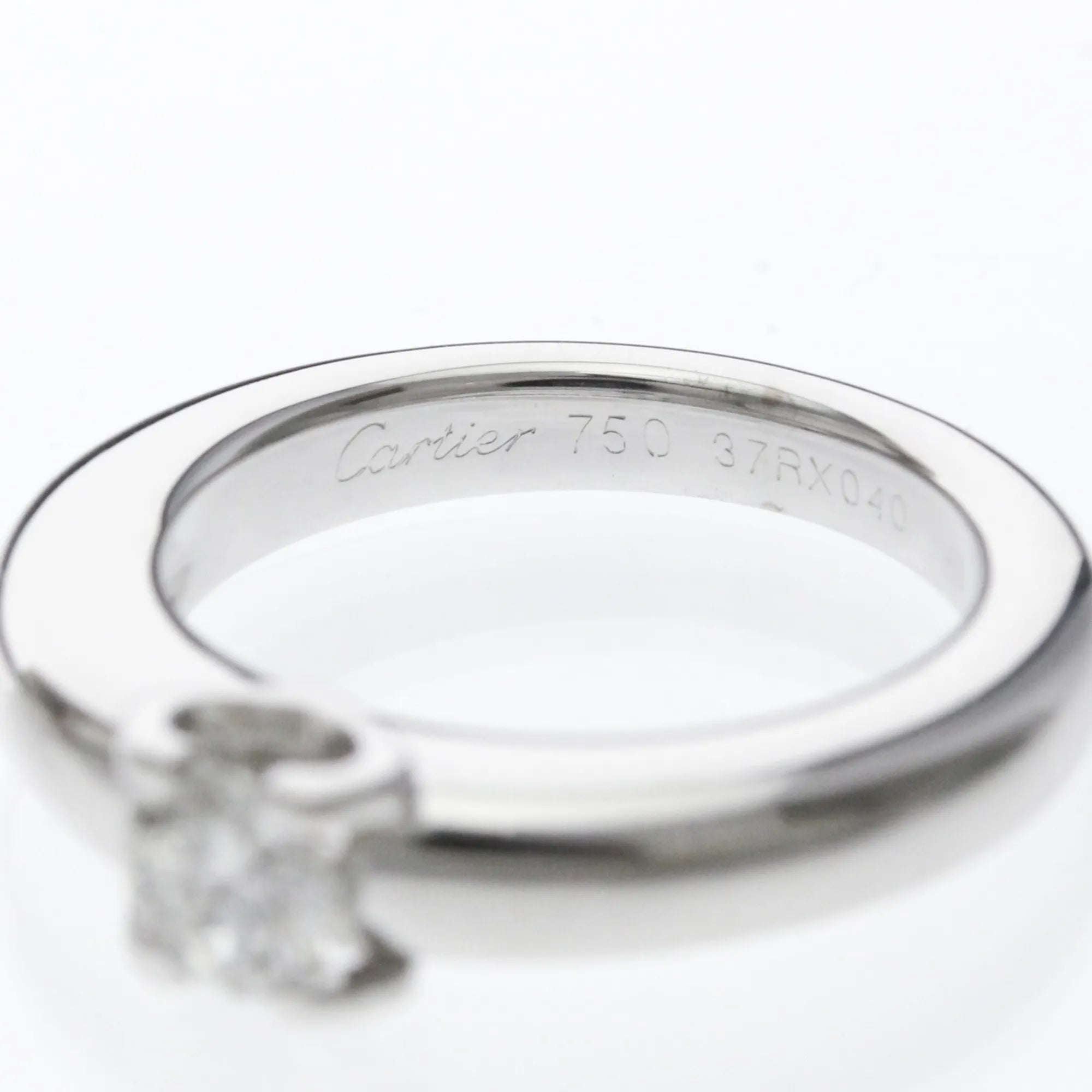 Cartier Ballerine Solitaire Platinum With Rbc Diamond D/Vvs1 Clear White_Gold Ring Jewelry (Pre-Owned)