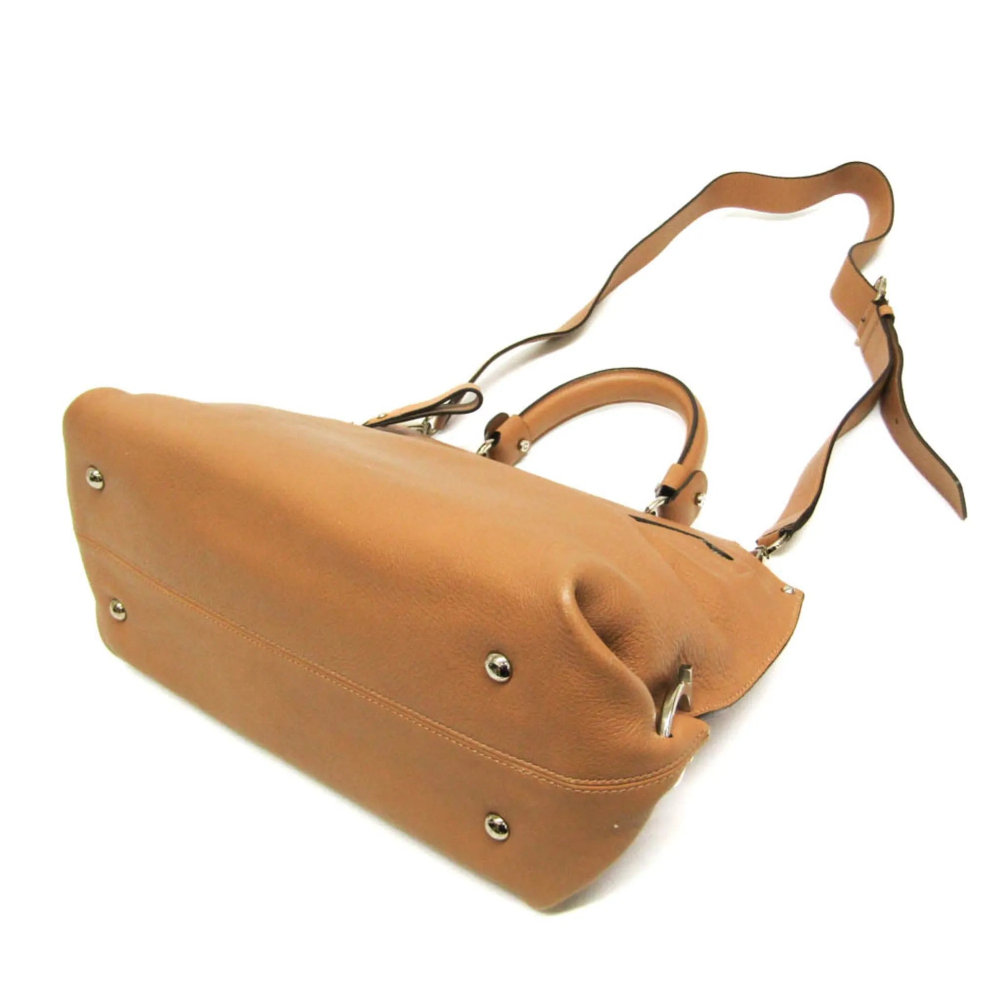Salvatore Ferragamo Gancini Leather Brown Leather Shoulder Bag Bag (Pre-Owned)