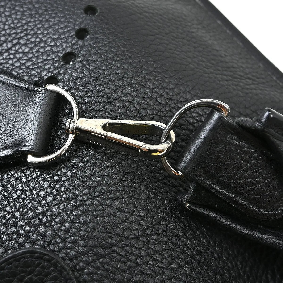 Hermes Evelyne Bag Gen Ii Clemence Black Leather Shoulder Bag Bag (Pre-Owned)